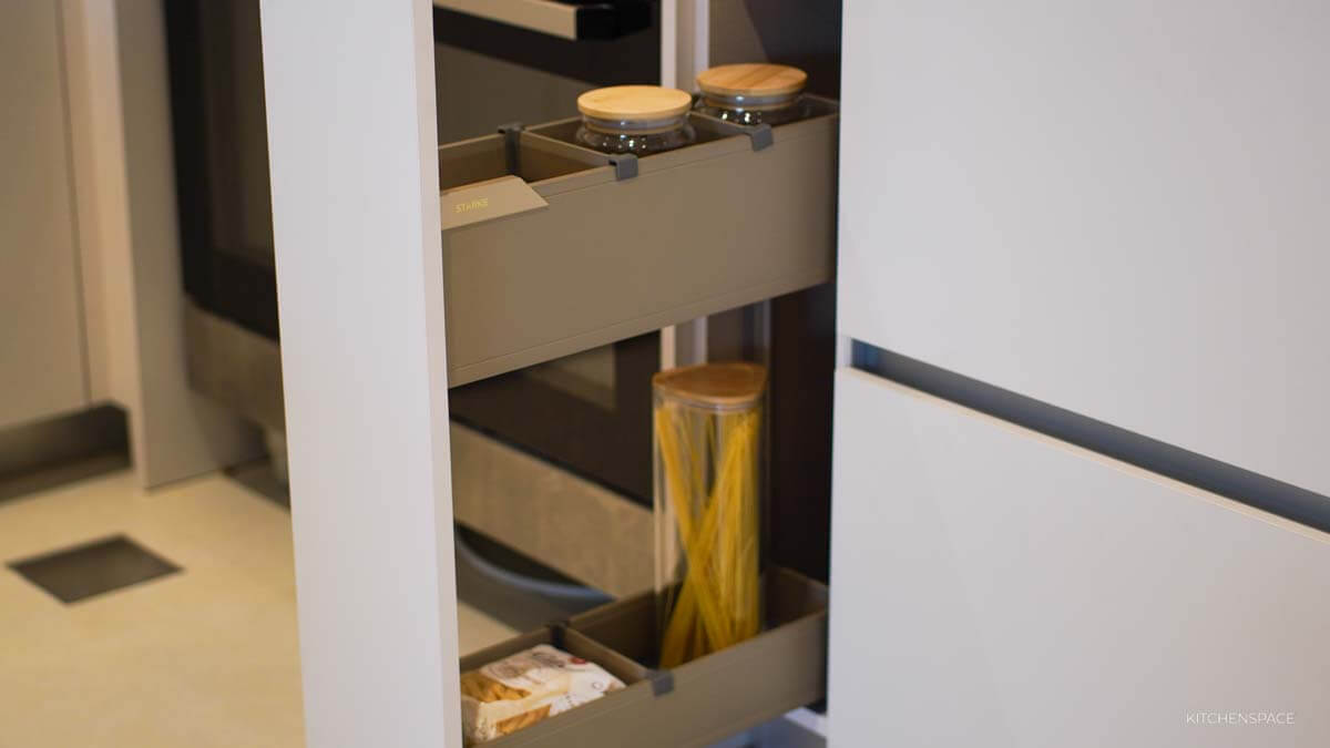 Open-Concept Marble Waterfall Kitchen
